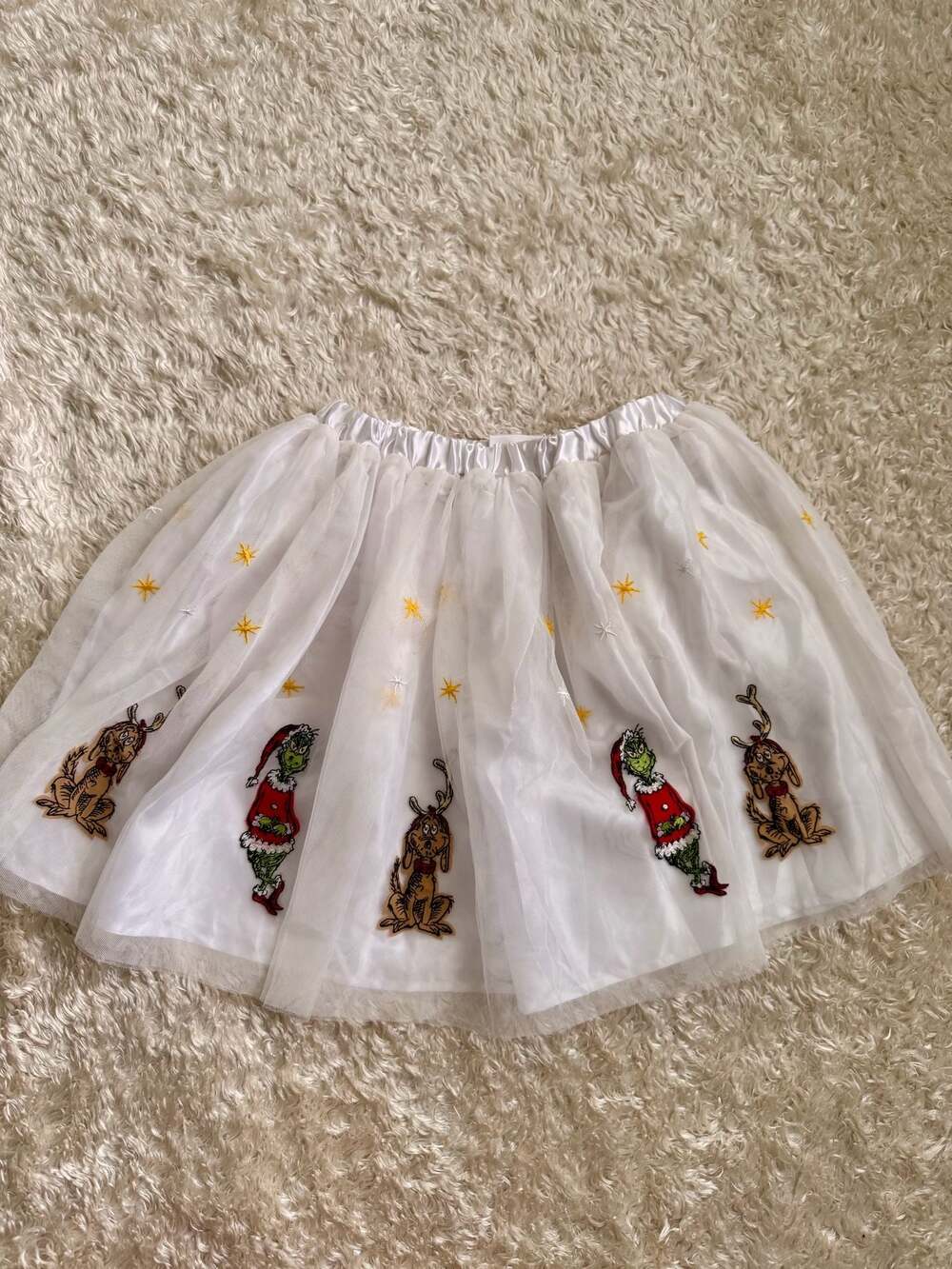Hanna Andersson Dr. Seuss The Grinch & Max Embroidered Tulle Skirt